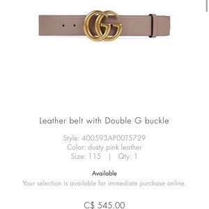 AUTHENTIC GG GUCCI BELT